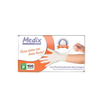 Imagem de LUVA PROCEDIM LATEX COM PO TAM P 100UN MEDIX